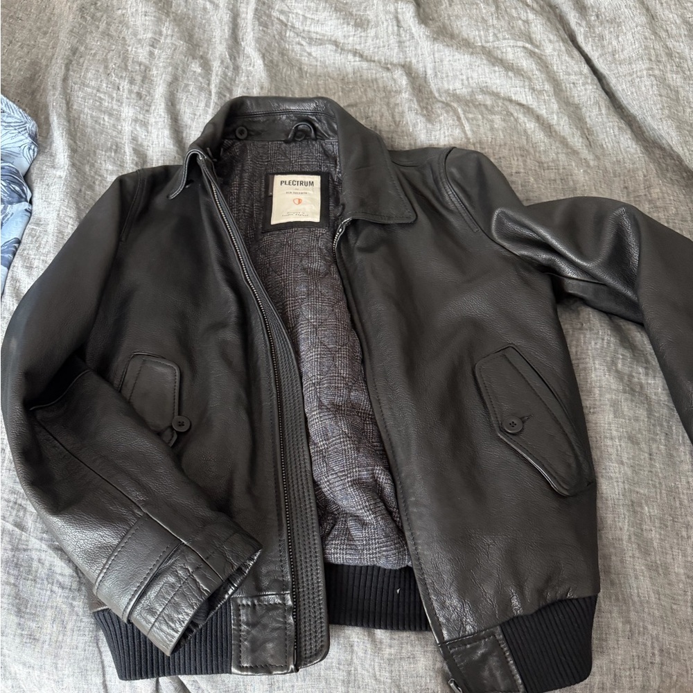 Ben Sherman Black Leather Bomber Jacket